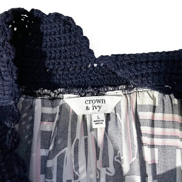 NWT Crown & Ivy Elephant Silhouette Print Crochet Dress - Picture 2 of 4